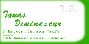 tamas diminescur business card